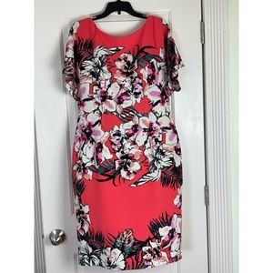 Flowery coral dress 16
